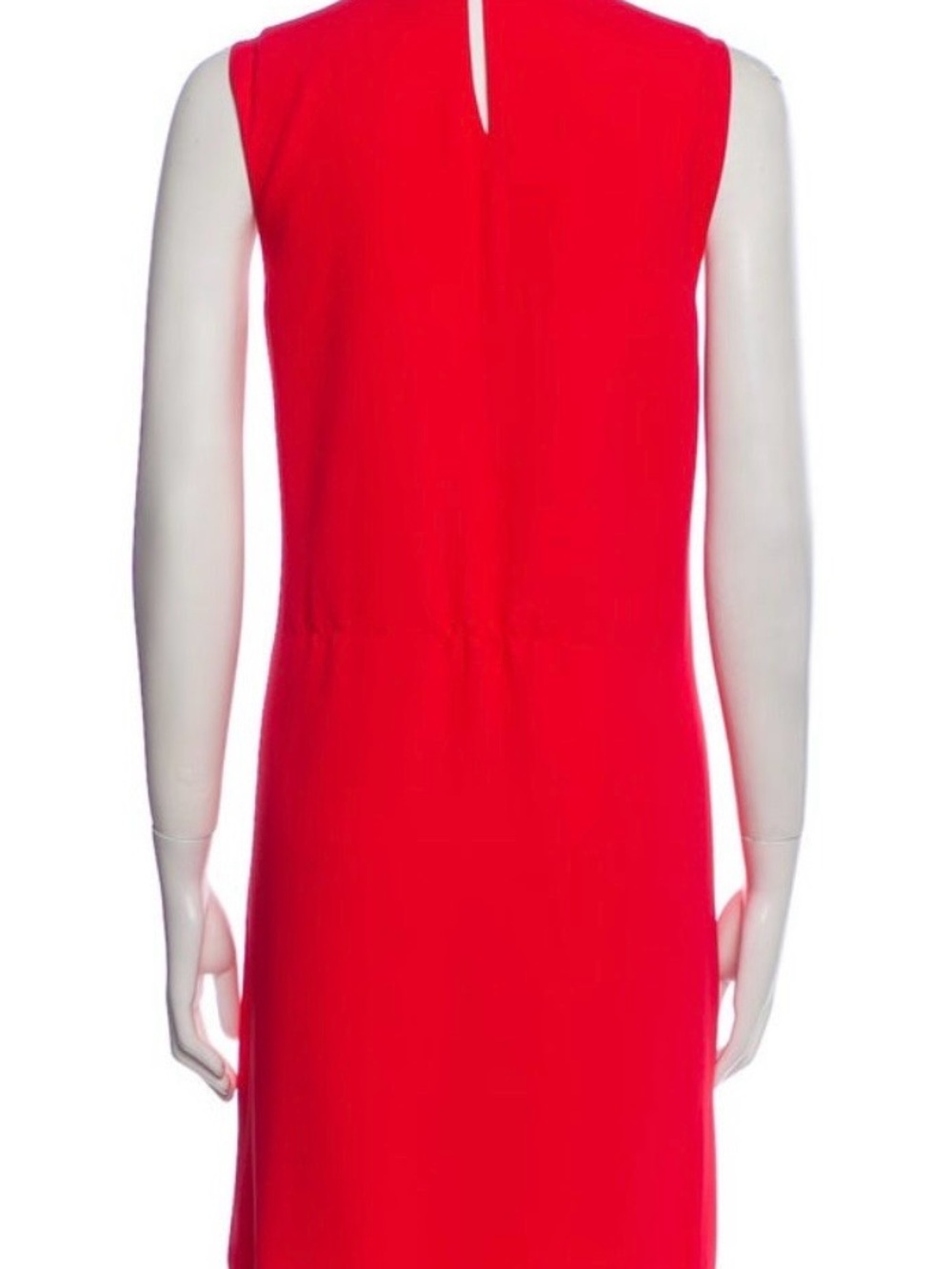 Halston Heritage Sleeveless Red Draped Midi Dress - Picture 3 of 5